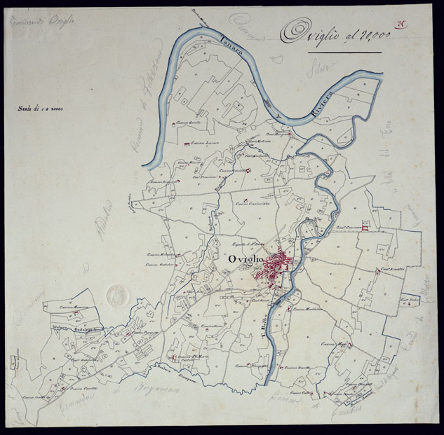 (N:10454) TERRITORIO COMPRESO TRA RACCONIGI, MORETTA, SAVIGLIANO, ALESSANDRIA ED IVREA - OVIGLIO. (CA001894) Carte e stampe antiche: riproduzione a colori su carta (formato A2)