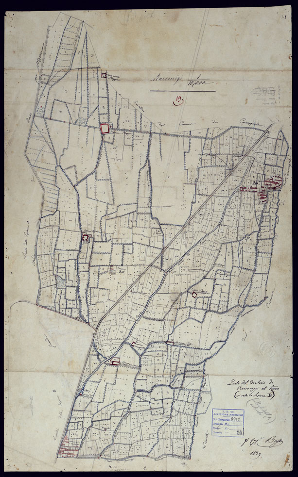 (N:6120) TERRITORIO COMPRESO TRA BRA, MORETTA, CAVALLERMAGGIORE, RACCONIGI, VILLANOVA - FOGLIO 19 SEZ. B. RACCONIGI. (CA001948) Carte e stampe antiche: riproduzione a colori su carta (formato A2)
