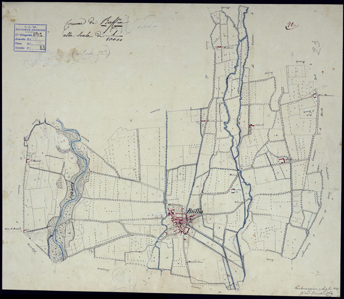 (N:6130) TERRITORIO COMPRESO TRA BRA, MORETTA, CAVALLERMAGGIORE, RACCONIGI, VILLANOVA - FOGLIO 20  RUFFIA. (CA001958) Carte e stampe antiche: riproduzione a colori su carta (formato A2)