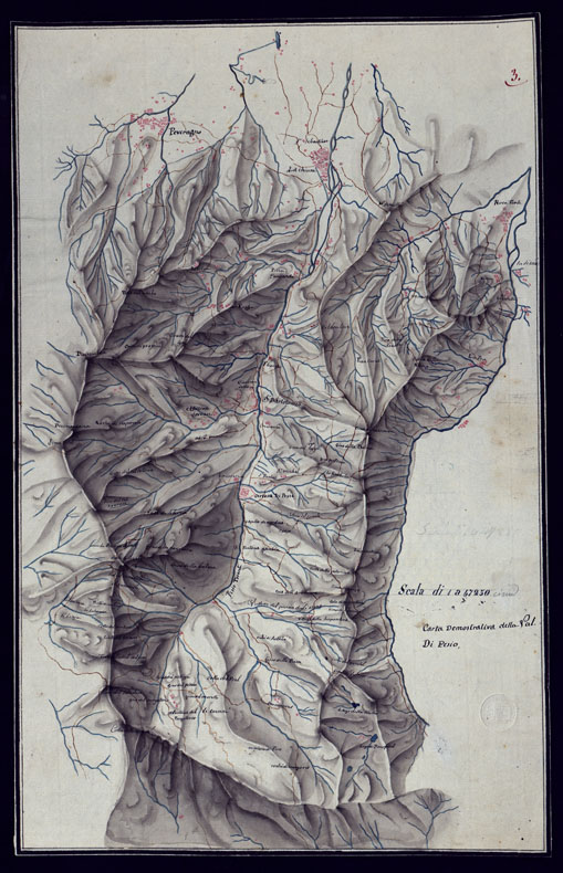 (N:5877) CARTA DIMOSTRATIVA DELLA VAL DI PESIO (CA002017) Carte e stampe antiche: riproduzione a colori su carta (formato A2)