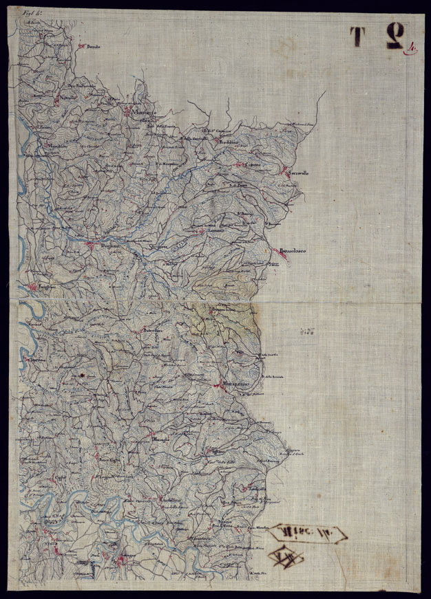 (N:5788) CORSO DEL TANARO E DEI SUOI AFFLUENTI DALLE SORGENTI SINO AD ALBA & C. ALLA SCALA DI 1 50.000 - FOGLIO 4. (CA002022) Carte e stampe antiche: riproduzione a colori su carta (formato A2)