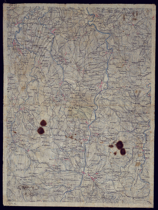 (N:5650) CORSO DEL TANARO E DEI SUOI AFFLUENTI DALLE SORGENTI SINO AD ALBA & C. ALLA SCALA DI 1 50.000 - FOGLIO 6. (CA002024) Carte e stampe antiche: riproduzione a colori su carta (formato A2)