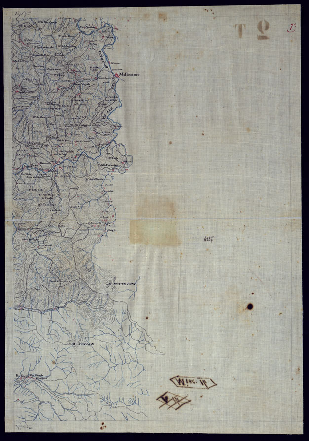 (N:5641) CORSO DEL TANARO E DEI SUOI AFFLUENTI DALLE SORGENTI SINO AD ALBA & C. ALLA SCALA DI 1 50.000 - FOGLIO 7. (CA002025) Carte e stampe antiche: riproduzione a colori su carta (formato A2)