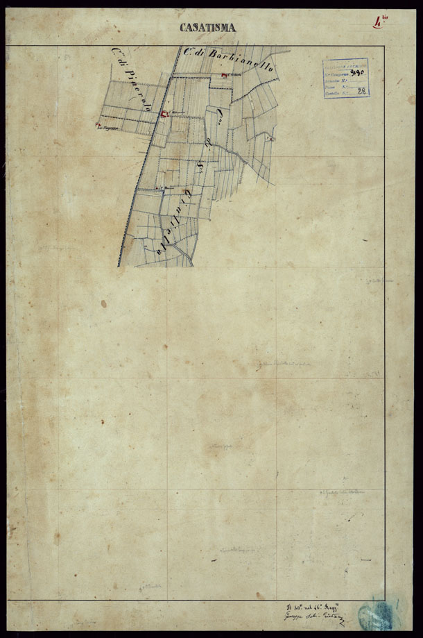 (N:23690) GRUPPO DI 132 FRAZIONI DI MINUTE DI CAMPAGNA ALLA SCALA 1:10.000 DEI RILEVAMENTI ESEGUITI NEL 1853-1867 - CASTANA - MONTU' BECCARIA - RILIEVI OPERATORE N. 4 BIS. (CA002298) Carte e stampe antiche: riproduzione a colori su carta (formato A2)