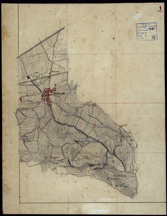 (N:23699) GRUPPO DI 132 FRAZIONI DI MINUTE DI CAMPAGNA ALLA SCALA 1:10.000 DEI RILEVAMENTI ESEGUITI NEL 1853-1867 - CASTANA - MONTU' BECCARIA - RILIEVI OPERATORE N. 1 (CA002307) Carte e stampe antiche: riproduzione a colori su carta (formato A2)