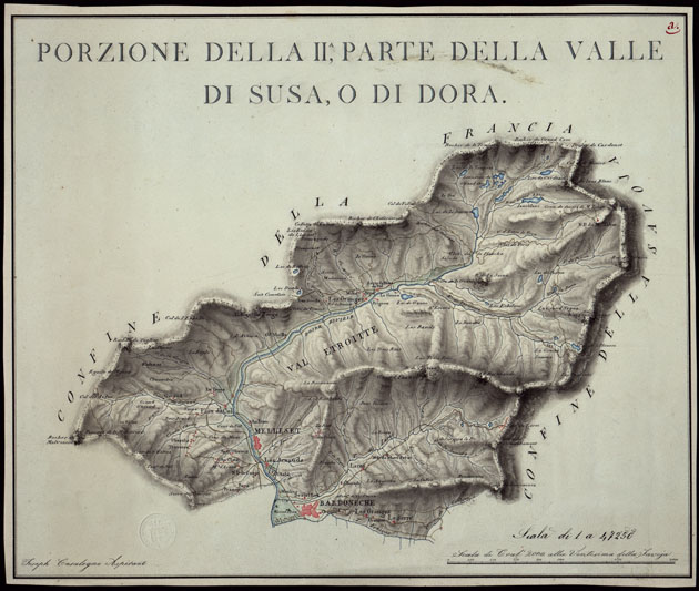 (N:5071) PORZIONE DELLA II^, PARTE DELLA VALLE DI SUSA, O DI DORA. (CA002403) Carte e stampe antiche: riproduzione a colori su carta (formato A2)