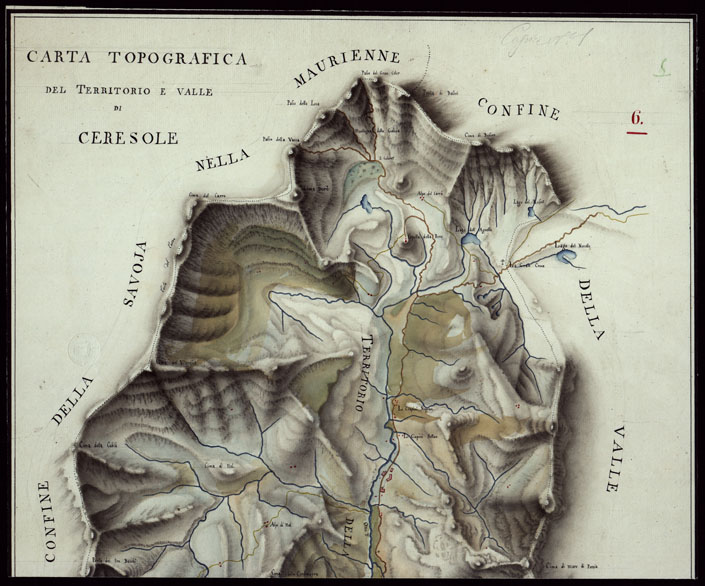 (N:23786) CARTA TOPOGRAFICA DEL TERRITORIO E VALLE DI CERESOLE - FOGLIO 6 PARTE 1 (CA002425) Carte e stampe antiche: riproduzione a colori su carta (formato A2)
