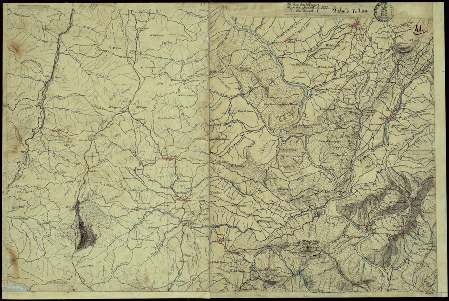 (N:15395) RICOGNIZIONI ESEGUITE ALLA SCALA DI 1/20.000 CHE COMPRENDANO LE DUE RIVIERE DEGLI EX STATI SARDI E PARTE DELLE ATTUALI PROVINCIE DI ALESSANDRIA  E DI PAVIA - FOGLIO 41. (CA002672) Carte e stampe antiche: riproduzione a colori su carta (formato A2)