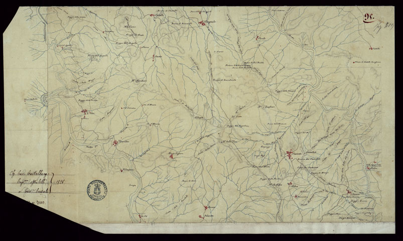 (N:15449) RICOGNIZIONI ESEGUITE ALLA SCALA DI 1/20.000 CHE COMPRENDANO LE DUE RIVIERE DEGLI EX STATI SARDI E PARTE DELLE ATTUALI PROVINCIE DI ALESSANDRIA  E DI PAVIA - FOGLIO 95. (CA002729) Carte e stampe antiche: riproduzione a colori su carta (formato A2)