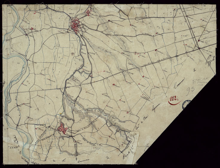 (N:15482) RICOGNIZIONI ESEGUITE ALLA SCALA DI 1/20.000 CHE COMPRENDANO LE DUE RIVIERE DEGLI EX STATI SARDI E PARTE DELLE ATTUALI PROVINCIE DI ALESSANDRIA  E DI PAVIA - FOGLIO 112. (CA002750) Carte e stampe antiche: riproduzione a colori su carta (formato A2)