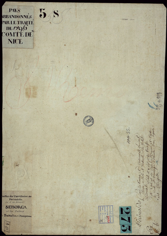 (N:13203) PARTIE DU TERRITOIRE DE PERINALDO OU LON TROUVE SEBORGA ET LES VALLONS DE BATTALLO ET D'AMPOMO + RETRO. (CA002924, CA002925) Carte e stampe antiche: riproduzione a colori su carta (formato A2)