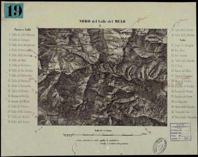 (N:23934) NODO DEL COLLE DEL MULO - COPIA. (CA003330) Carte e stampe antiche: riproduzione a colori su carta (formato A2)