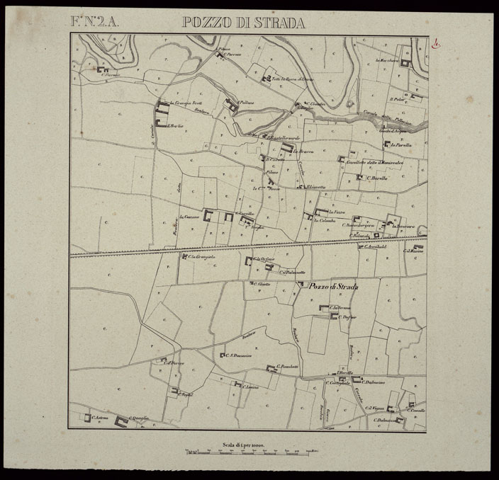 (N:757) TORINO E DINTORNI - F.N. 2.A. POZZO DI STRADA (CA003392) Carte e stampe antiche: riproduzione a colori su carta (formato A2)