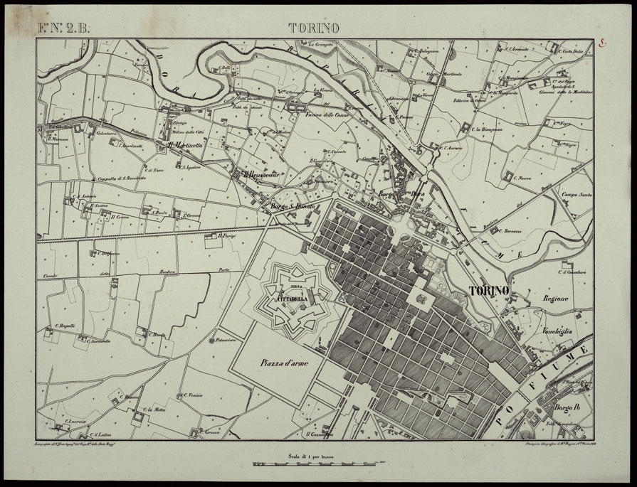 (N:755) TORINO E DINTORNI - F.N. 2.B. TORINO (CA003393) Carte e stampe antiche: riproduzione a colori su carta (formato A2)