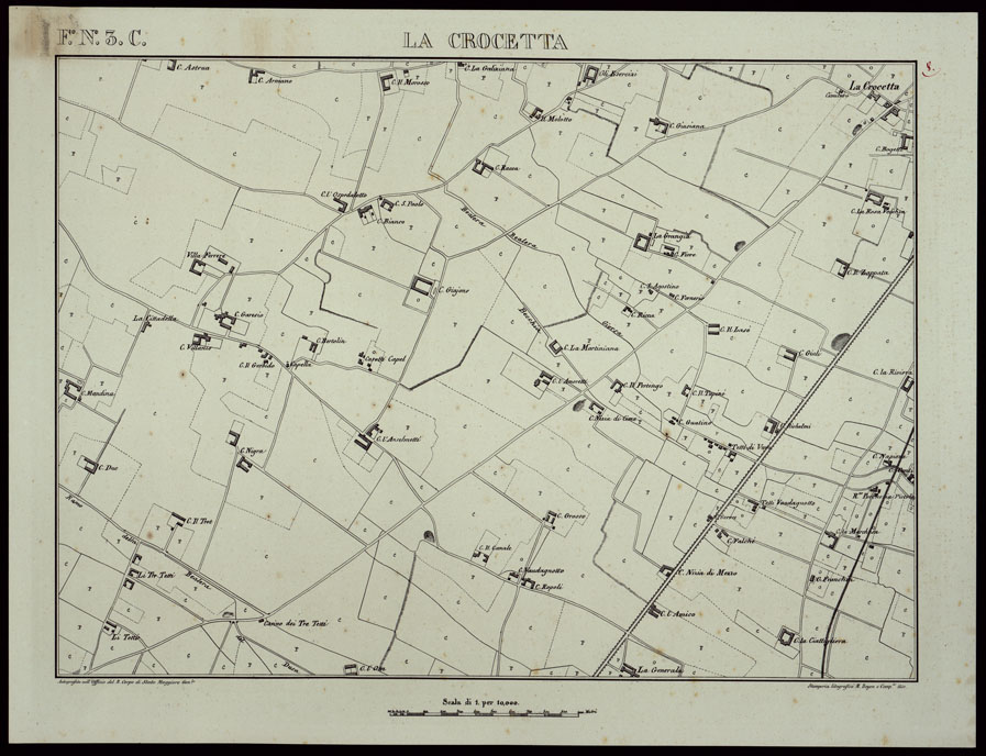 (N:749) TORINO E DINTORNI - F.N. 3.C. LA CROCETTA (CA003396) Carte e stampe antiche: riproduzione a colori su carta (formato A2)