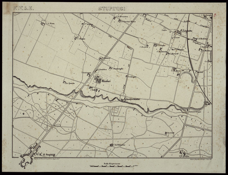 (N:689) TORINO E DINTORNI - F.N. 5.E. STUPINIGI (CA003400) Carte e stampe antiche: riproduzione a colori su carta (formato A2)