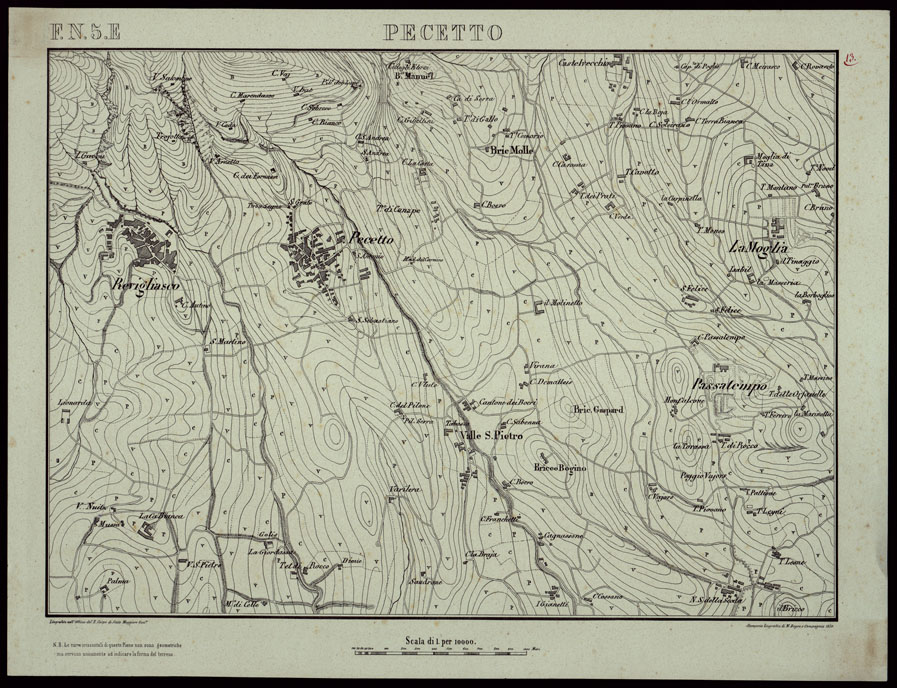 (N:683) TORINO E DINTORNI - F.N. 5.B. PECETTO (CA003401) Carte e stampe antiche: riproduzione a colori su carta (formato A2)