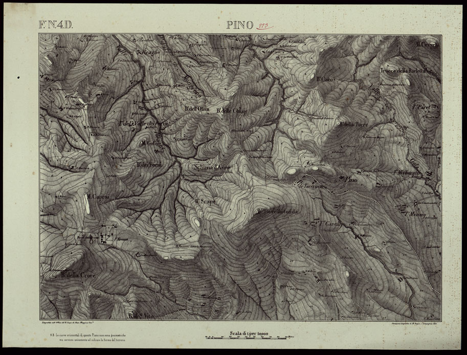 (N:23962) TORINO E DINTORNI - F.N 4.D. PINO (CON SFUMO) (CA003405) Carte e stampe antiche: riproduzione a colori su carta (formato A2)