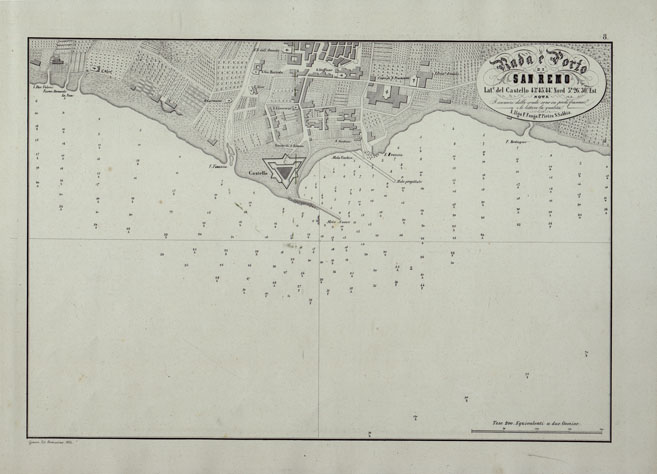 (N:14162) PORTOLANO DELLA LIGURIA - RADA E PORTO SAN REMO (CA003525) Carte e stampe antiche: riproduzione a colori su carta (formato A2)