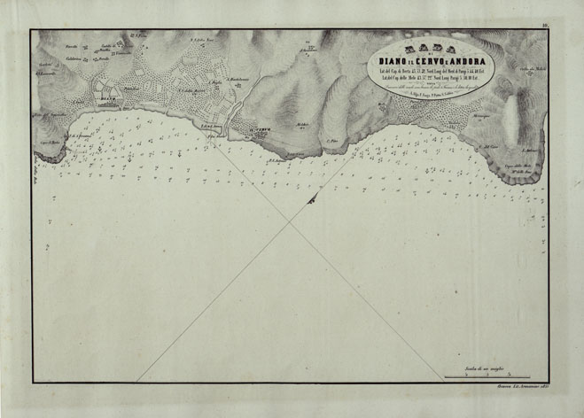 (N:14156) PORTOLANO DELLA LIGURIA - RADA DIANO IL CERVO E ANDORA. (CA003527) Carte e stampe antiche: riproduzione a colori su carta (formato A2)