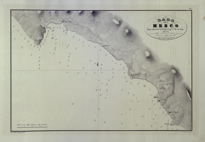 (N:14168) PORTOLANO DELLA LIGURIA - RADA DEL MESCO (CA003539) Carte e stampe antiche: riproduzione a colori su carta (formato A2)