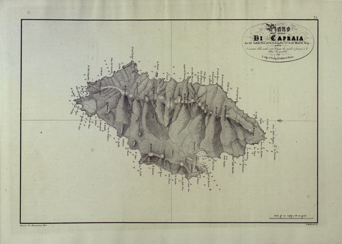 (N:14161) PORTOLANO DELLA LIGURIA LIGURIA - PIANO DELL'ISOLA DI CAPRAIA (CA003541) Carte e stampe antiche: riproduzione a colori su carta (formato A2)
