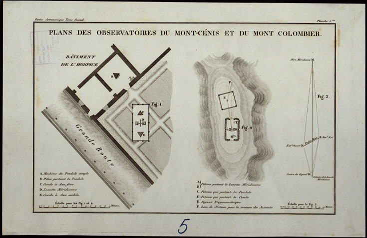 (N:24478) PLANS DES OBSERVATO IRES DU MONT-CENIS ET DU MONT COLOMBIER - FOGLIO 5 (CA003980) Carte e stampe antiche: riproduzione a colori su carta (formato A2)