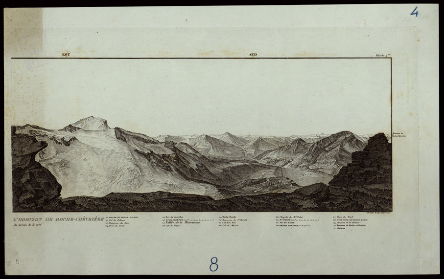 (N:24486) L'HORIZON DU ROCHE-CHEVRIERE DU NIVEAU DE LA MER - FOGLIO 8 4B (CA003988) Carte e stampe antiche: riproduzione a colori su carta (formato A2)