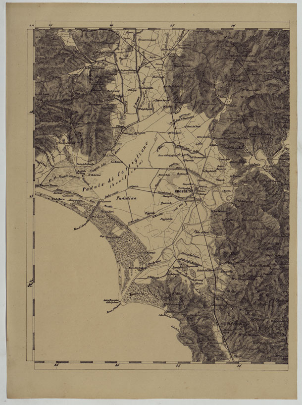 (N:11868) CARTA TOPOGRAFICA DELLE PROVINCIE LOMBARDO-VENETE E DEGLI EX DUCATI ALLA SCALA DI 1:86.400 1865 - FOG. E.13 (CA004607) Carte e stampe antiche: riproduzione a colori su carta (formato A2)