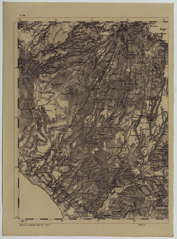 (N:11896) CARTA TOPOGRAFICA DELLE PROVINCIE LOMBARDO-VENETE E DEGLI EX DUCATI ALLA SCALA DI 1:86.400 1865 - FOG. F.14 (CA004637) Carte e stampe antiche: riproduzione a colori su carta (formato A2)