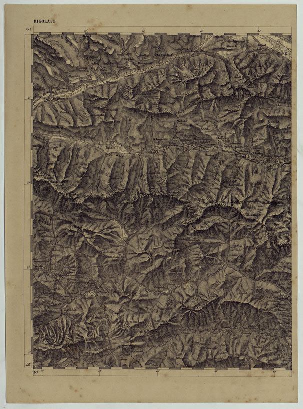 (N:11918) CARTA TOPOGRAFICA DELLE PROVINCIE LOMBARDO-VENETE E DEGLI EX DUCATI ALLA SCALA DI 1:86.400 1865 - FOG. G.1 RIGOLATO (CA004643) Carte e stampe antiche: riproduzione a colori su carta (formato A2)
