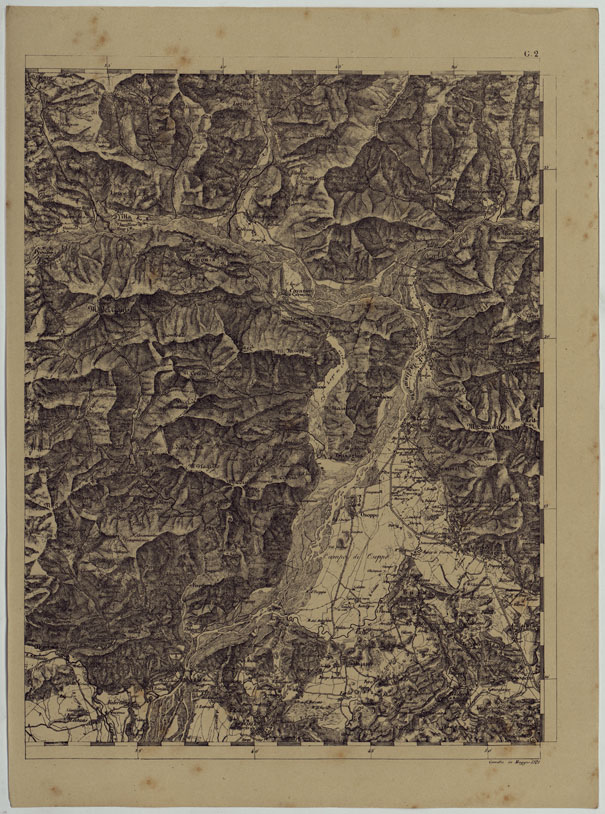 (N:11935) CARTA TOPOGRAFICA DELLE PROVINCIE LOMBARDO-VENETE E DEGLI EX DUCATI ALLA SCALA DI 1:86.400 1865 - FOG. G.2 (CA004645) Carte e stampe antiche: riproduzione a colori su carta (formato A2)