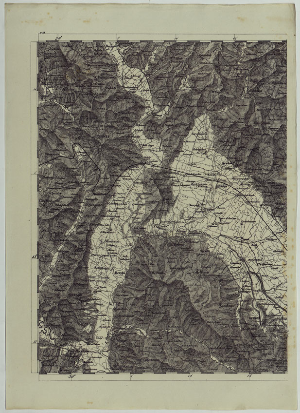 (N:11924) CARTA TOPOGRAFICA DELLE PROVINCIE LOMBARDO-VENETE E DEGLI EX DUCATI ALLA SCALA DI 1:86.400 1865 - FOG. G.12 (CA004659) Carte e stampe antiche: riproduzione a colori su carta (formato A2)