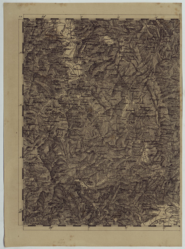 (N:11926) CARTA TOPOGRAFICA DELLE PROVINCIE LOMBARDO-VENETE E DEGLI EX DUCATI ALLA SCALA DI 1:86.400 1865 - FOG. G.13 (CA004661) Carte e stampe antiche: riproduzione a colori su carta (formato A2)
