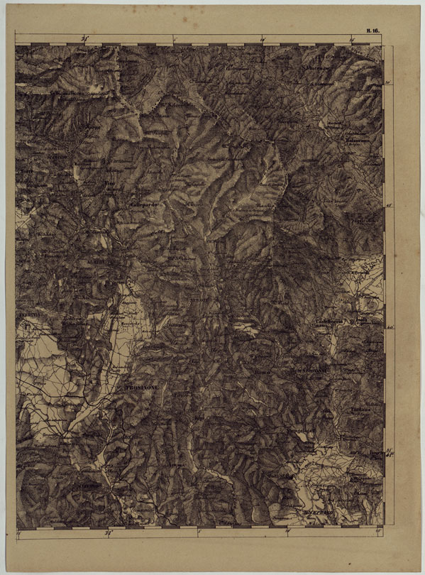 (N:11958) CARTA TOPOGRAFICA DELLE PROVINCIE LOMBARDO-VENETE E DEGLI EX DUCATI ALLA SCALA DI 1:86.400 1865 - FOG. H.16 (CA004692) Carte e stampe antiche: riproduzione a colori su carta (formato A2)