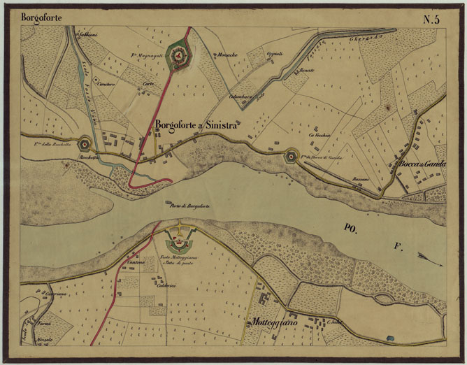 (N:428) CARTA DEI DINTORNI DI BORGOFORTE ALLA SCALA DI 1 AL 10.000 - Foglio 5 - Borgoforte (CA005241) Carte e stampe antiche: riproduzione a colori su carta (formato A2)