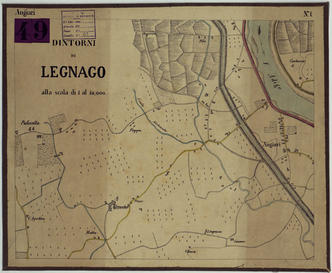 (N:11545) DINTORNI DI LEGNAGO ALLA SCALA DI 1 AL 10.000 - Foglio 1 - Angiari (CA005255) Carte e stampe antiche: riproduzione a colori su carta (formato A2)
