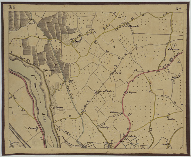(N:11546) DINTORNI DI LEGNAGO ALLA SCALA DI 1 AL 10.000 - Foglio 2 - Orti (CA005256) Carte e stampe antiche: riproduzione a colori su carta (formato A2)