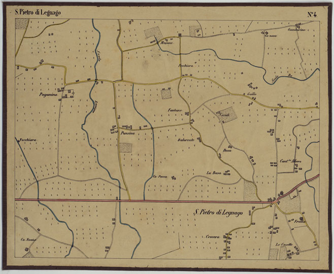 (N:11548) DINTORNI DI LEGNAGO ALLA SCALA DI 1 AL 10.000 - Foglio 4 - S. Pietro di Legnago (CA005258) Carte e stampe antiche: riproduzione a colori su carta (formato A2)