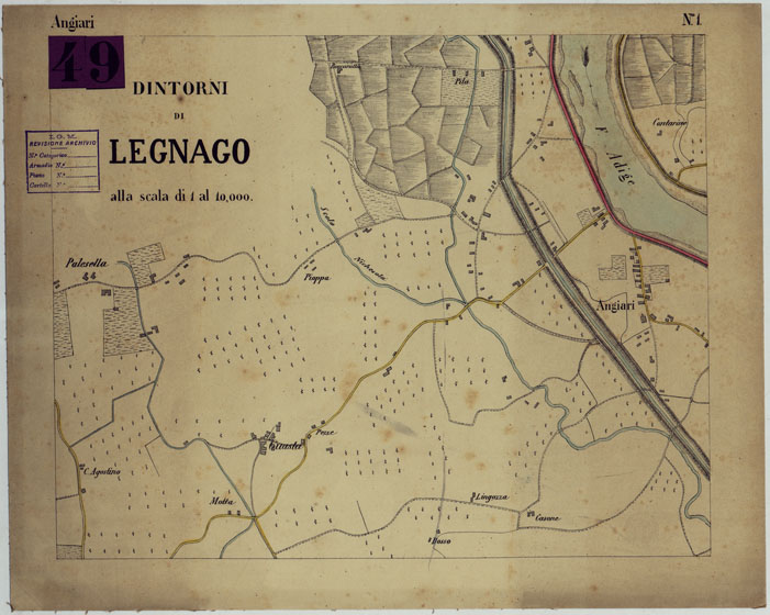 (N:24677) DINTORNI DI LEGNAGO ALLA SCALA DI 1 AL 10.000 - Foglio 1 - Angiari (CA005264) Carte e stampe antiche: riproduzione a colori su carta (formato A2)