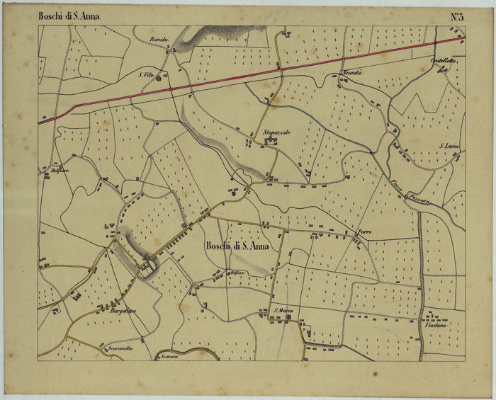 (N:24679) DINTORNI DI LEGNAGO ALLA SCALA DI 1 AL 10.000 - Foglio 3 - Boschi di S. Anna (CA005266) Carte e stampe antiche: riproduzione a colori su carta (formato A2)