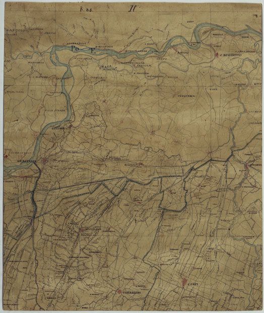 (N:14376) CARTA DELLA PROVINCIA DI MODENA -Tavola II - Guastalla (CA005551) Carte e stampe antiche: riproduzione a colori su carta (formato A2)