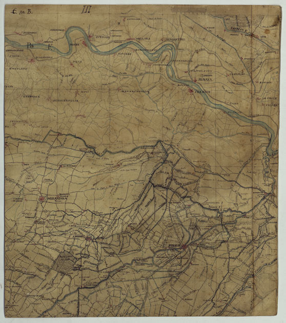 (N:14377) CARTA DELLA PROVINCIA DI MODENA -Tavola III - Mirandola (CA005552) Carte e stampe antiche: riproduzione a colori su carta (formato A2)