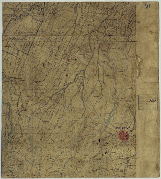 (N:14380) DUCATO DI MODENA E STATI LIMITROFI -Tavola VI - Bologna (CA005555) Carte e stampe antiche: riproduzione a colori su carta (formato A2)