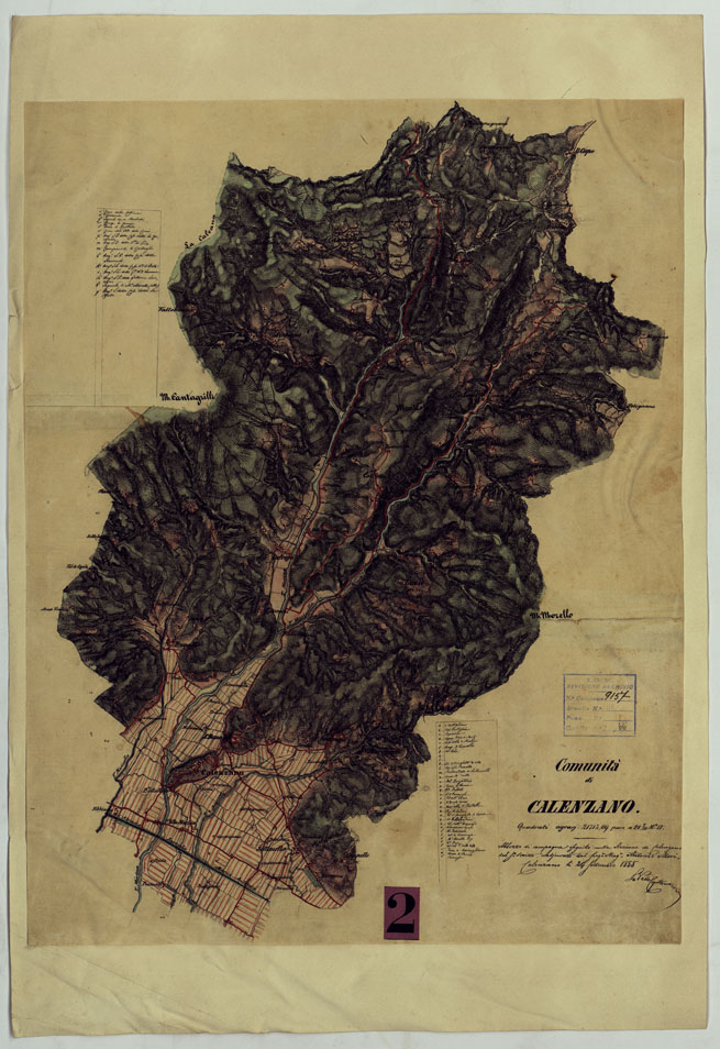 (N:9714) ELEMENTI PER LA FORMAZIONE DI UNA CARTA DELLA TOSCANA ALLA SCALA DI 1:28.800 -  COMUNITA' DI CALENZANO. (CA005590) Carte e stampe antiche: riproduzione a colori su carta (formato A2)