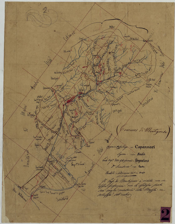 (N:9717) ELEMENTI PER LA FORMAZIONE DI UNA CARTA DELLA TOSCANA ALLA SCALA DI 1:28.800 - COMUNE MONTIGNOSO. (CA005592) Carte e stampe antiche: riproduzione a colori su carta (formato A2)