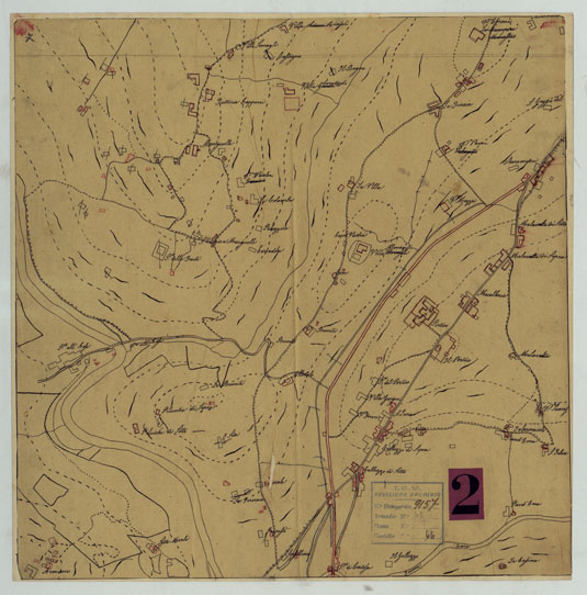 (N:9730) ELEMENTI PER LA FORMAZIONE DI UNA CARTA DELLA TOSCANA ALLA SCALA DI 1:28.800 - GALLUZZO SAN FELICE A EMA. (CA005609) Carte e stampe antiche: riproduzione a colori su carta (formato A2)