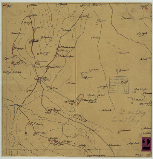 (N:9731) ELEMENTI PER LA FORMAZIONE DI UNA CARTA DELLA TOSCANA ALLA SCALA DI 1:28.800 - GALLUZZO POZZOLATICO. (CA005610) Carte e stampe antiche: riproduzione a colori su carta (formato A2)