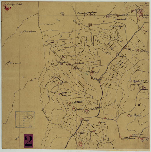 (N:9732) ELEMENTI PER LA FORMAZIONE DI UNA CARTA DELLA TOSCANA ALLA SCALA DI 1:28.800 - GIOGOLI. (CA005611) Carte e stampe antiche: riproduzione a colori su carta (formato A2)