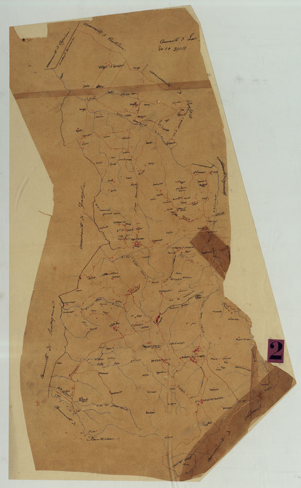 (N:9750) ELEMENTI PER LA FORMAZIONE DI UNA CARTA DELLA TOSCANA ALLA SCALA DI 1:28.800 - LARI. (CA005641) Carte e stampe antiche: riproduzione a colori su carta (formato A2)